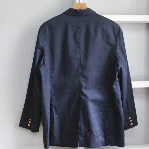 Liz Claiborne Women's VTG Navy Blue Two Button Gold Sport Jacket Blazer Size 12 - Picture 2 of 8